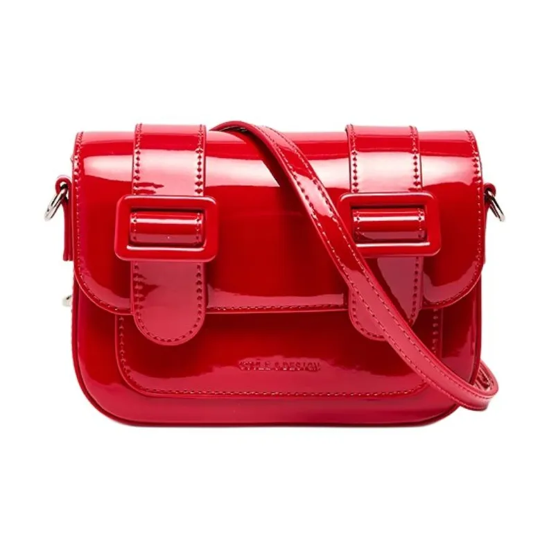 Three Blessings ПУ (полиуретан) Сумка через плечо Средняя Женская Красная Серебристо-серая