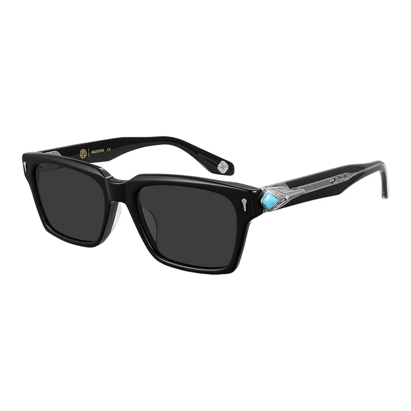 MUJOSH Коллекция работ Пластина And Металл Квадрат Дизайн Sensory Temple Защита от ультрафиолета Солнцезащитные очки Унисекс