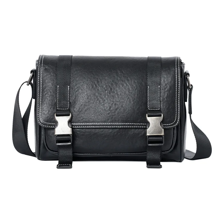 NOMK Корова Кожа Доска Сумка через плечо Мужская Черная