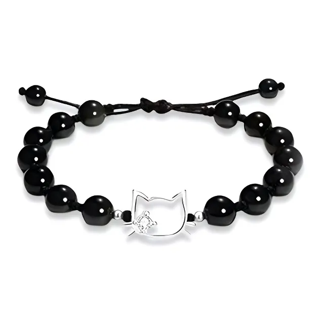 LuluCanaan Синтетическое Искусственное стекло кошачий глаз браслеты унисекс