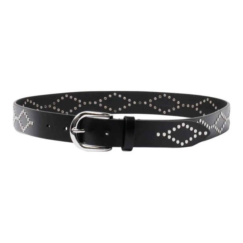 ISABEL MARANT ETOILE Leather Belts Women's Black Width 3CM