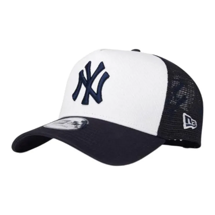 New Era Cotton Baseball Caps Unisex White/Navy Blue
