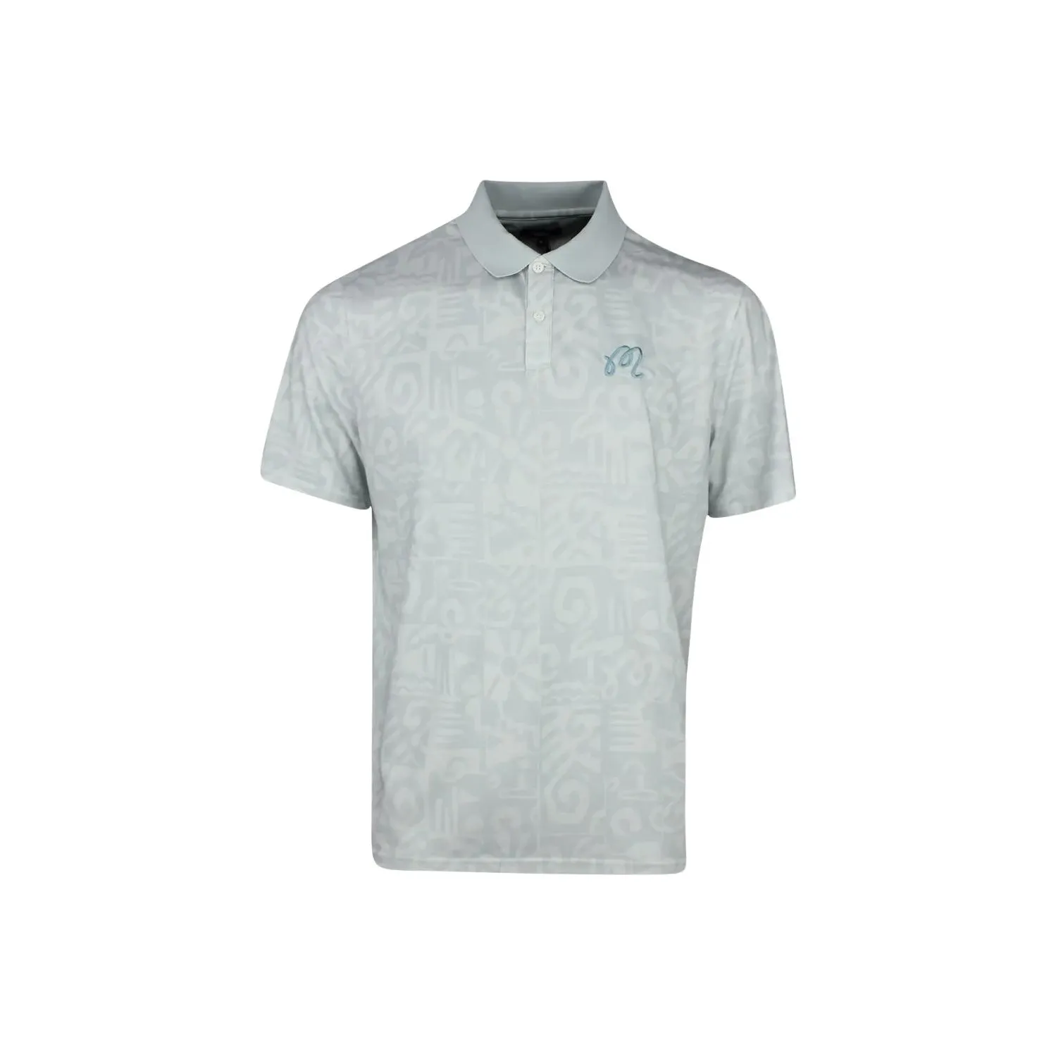 Malbon Golf Polo Shirt Men's Silver Blue