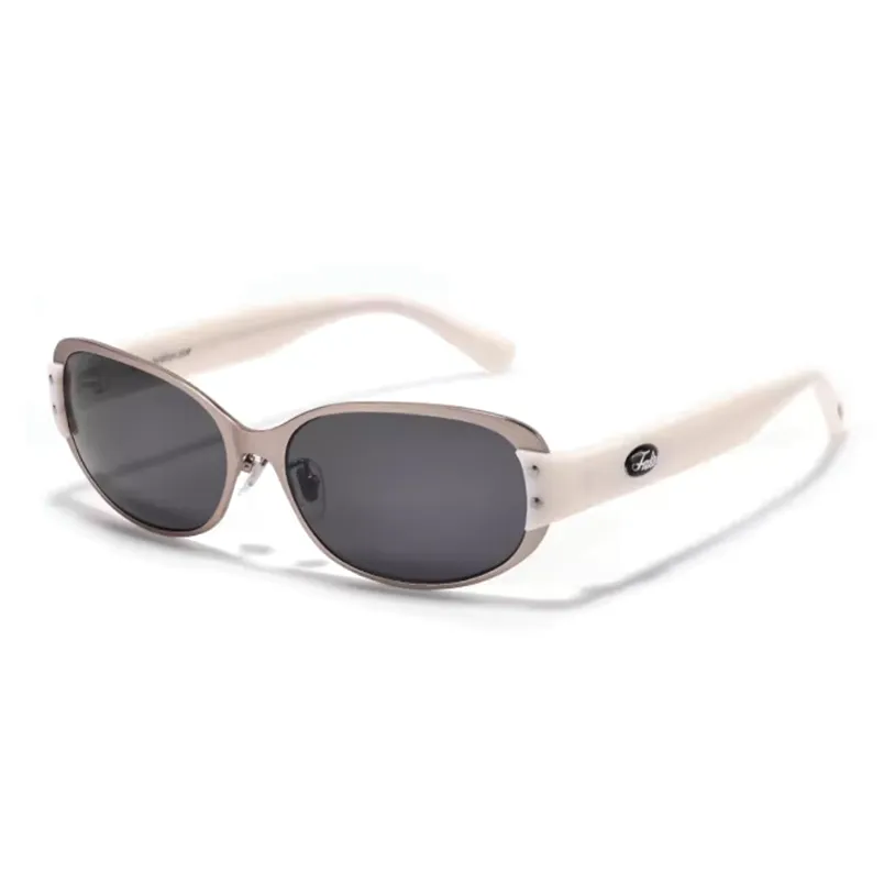 Fakeme Alloy Plate Frame Irregular Shape Sunglasses Unisex White