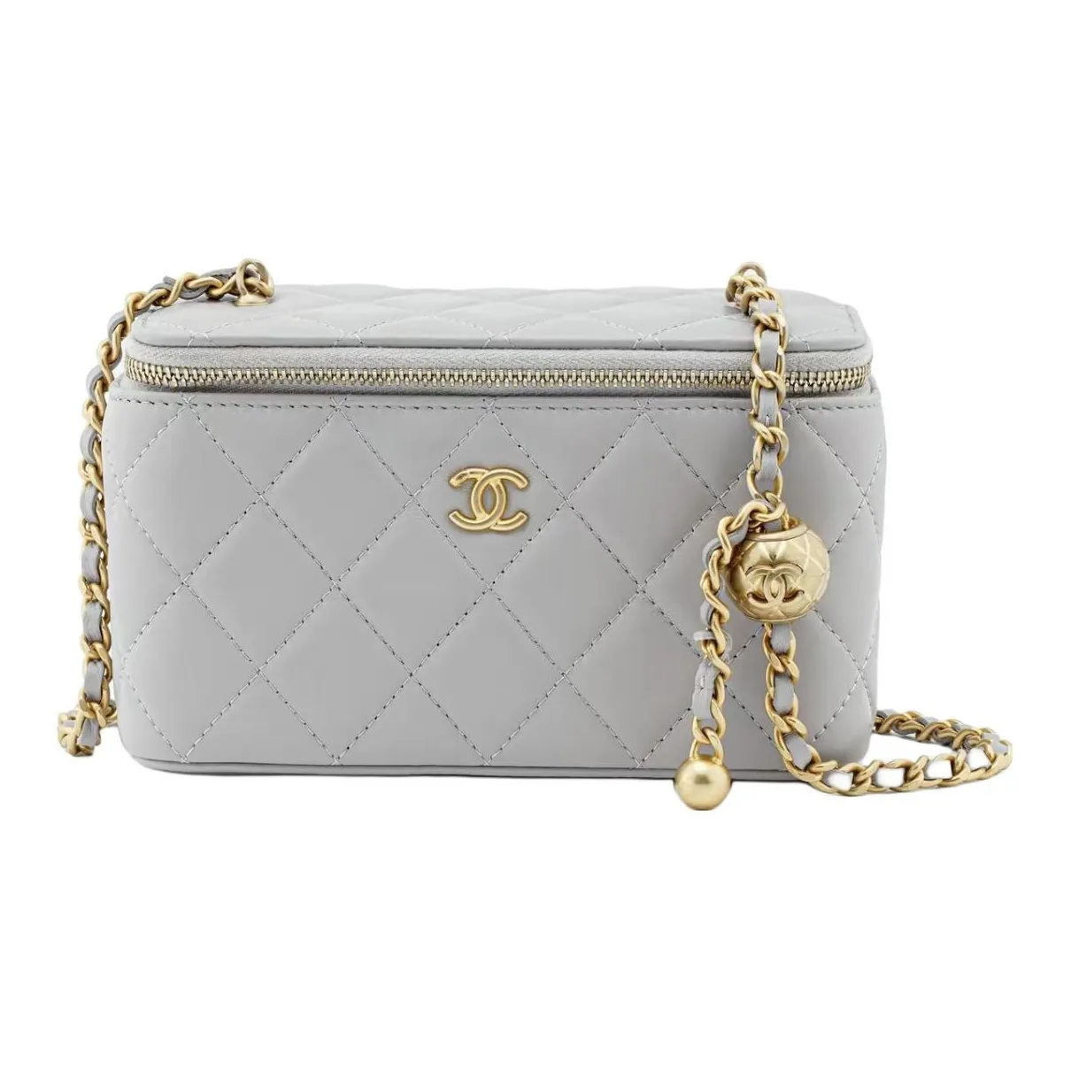 CHANEL Sheepskin Shoulder Bag, Crossbody Bag Women's Gray