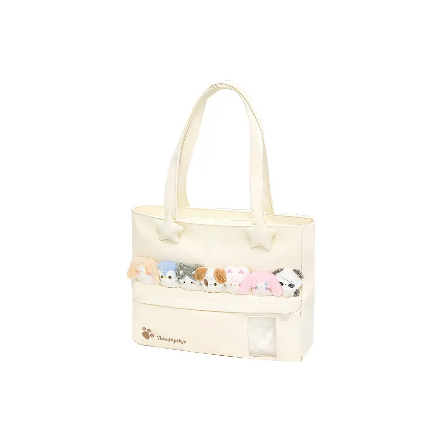 Rosyposy Ткань Тоут Сумка Сумка для покупок Сумка на плечо Женская Бежевая