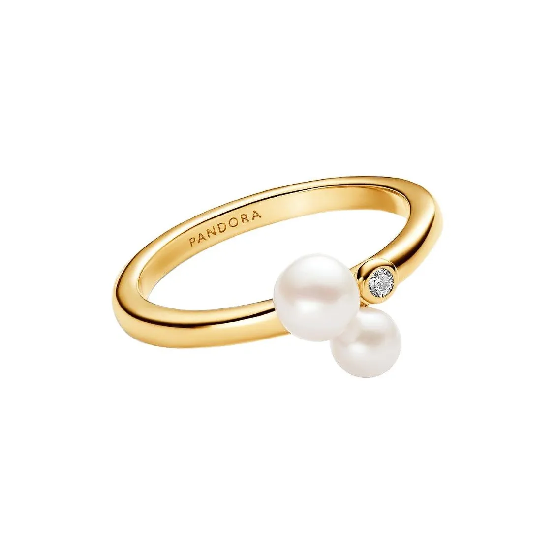 Pandora 14К Золото с покрытием Кубический цирконий Пресноводный жемчуг Кольца унисекс Золото