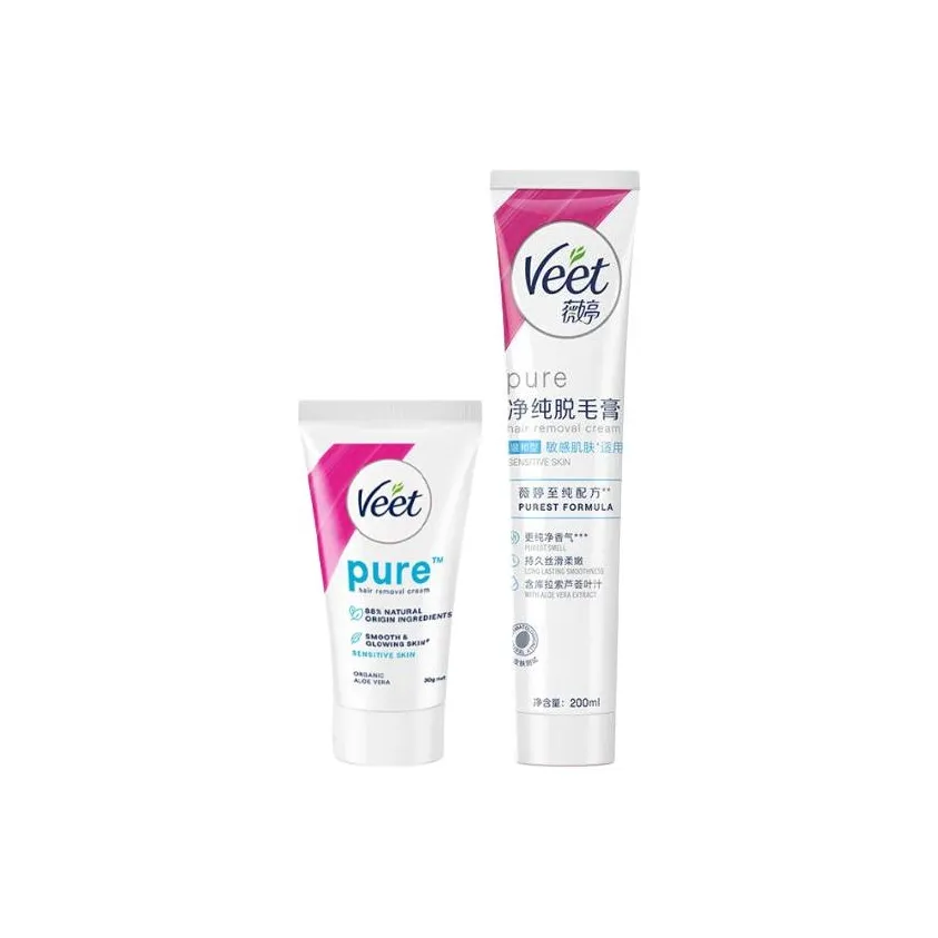 VEET Мягкий Pure Тип Депиляционный Крем Увлажняющий Очищающий 200 мл + 30 мл