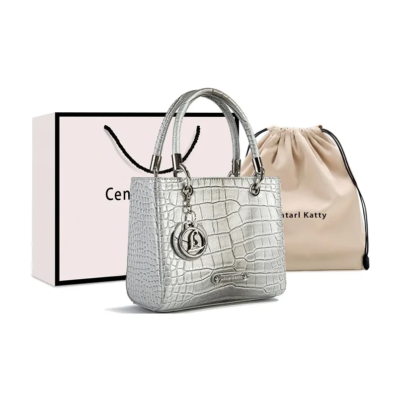 CentarlKatty Полиуретан с синтетической кожей сумка женская серый крокодиловый узор