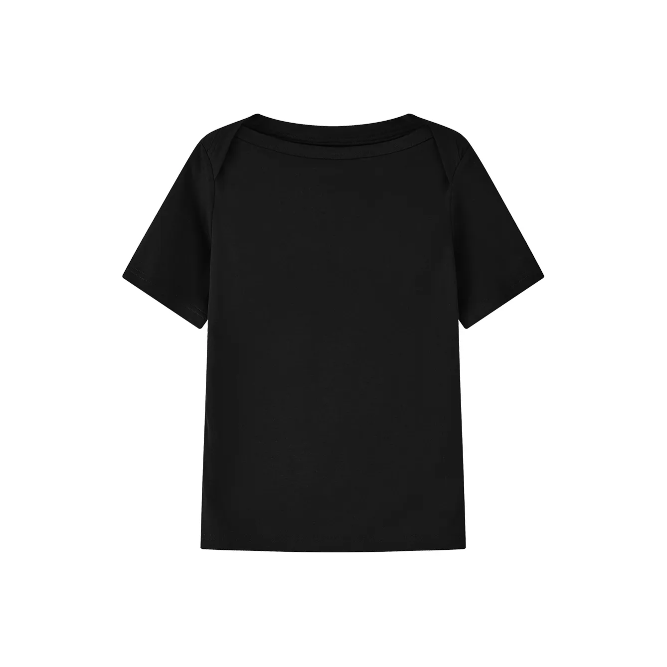 TAGEECHITA Основной Однотонный Короткий Рукав Топ с Вырезом Лодочка Универсальный и Удобный T Рубашка Женская