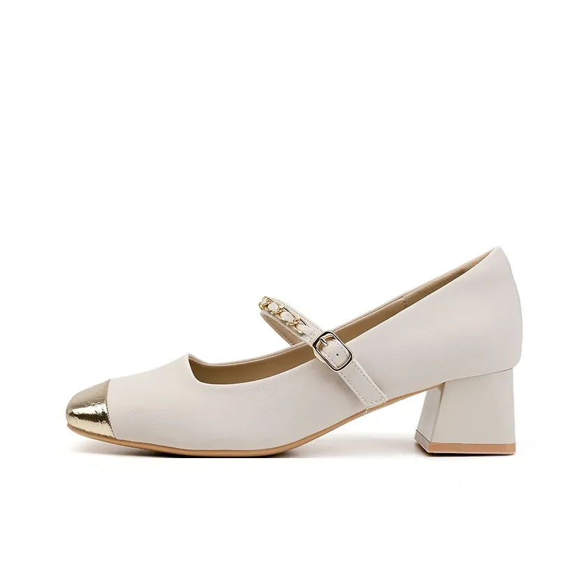 Fawn Miri Грубый каблук Высокие каблуки Женские Экрю