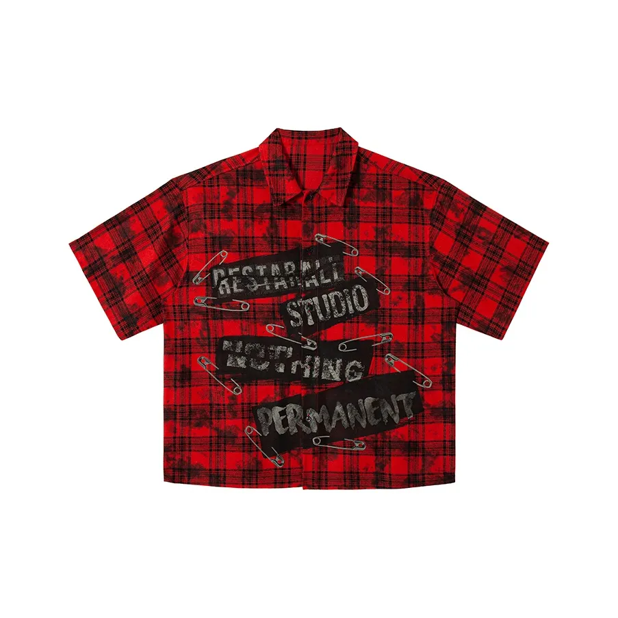 BE ALL KABUTO Красный черный Клетчатый Женские Рубашки