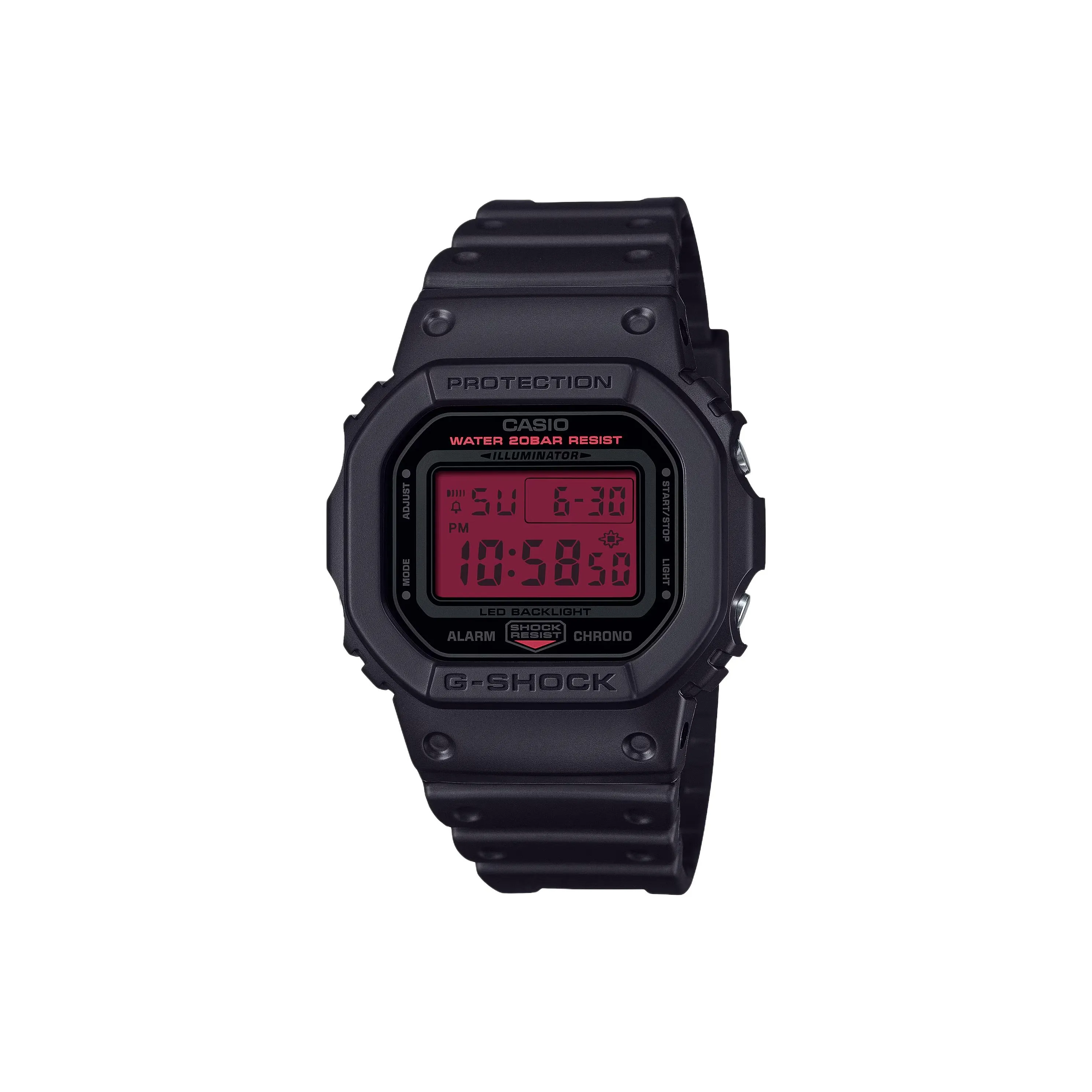 CASIO 5600 Collection Кварцевый механизм Смольный ремешок Часы Мужские Красный циферблат часов