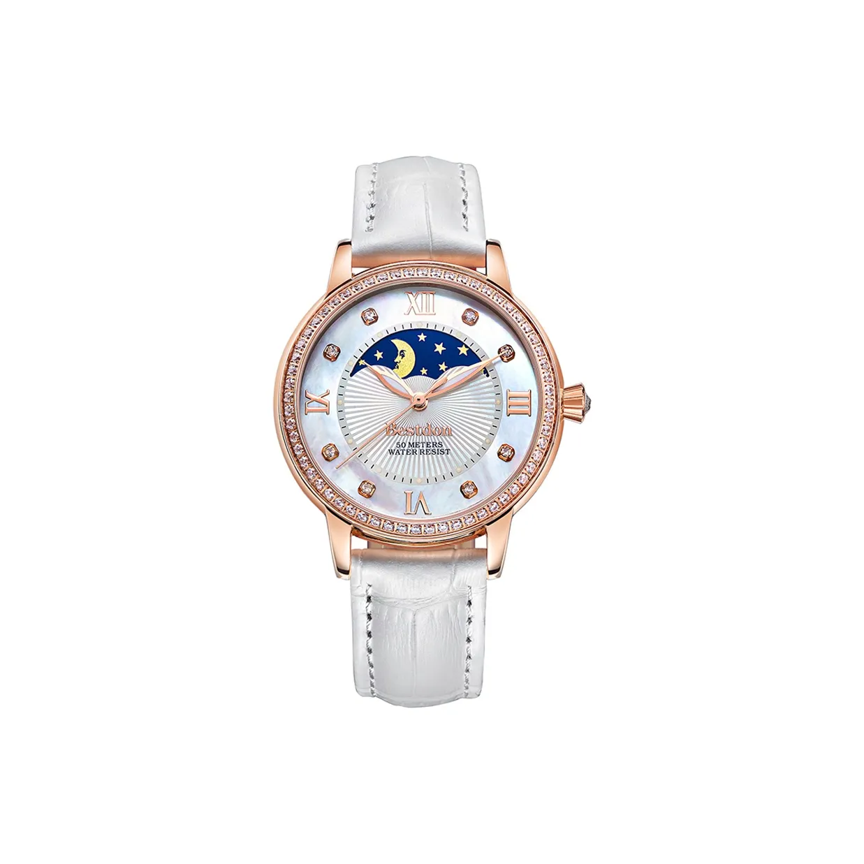 Bestdon Кварцевый механизм Часы Женские Жемчужная раковина Циферблат