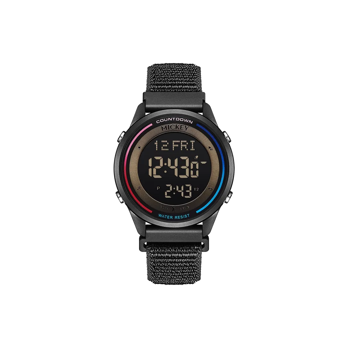 Disney Mickey Series Электронный Механизм Нейлоновый Ремешок Часы Унисекс Черный Циферблат