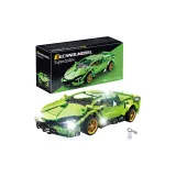 라이트 버전-[Supercar Hobby 모델] 람보르기니 그린 Bull 조립 블록 423pcs