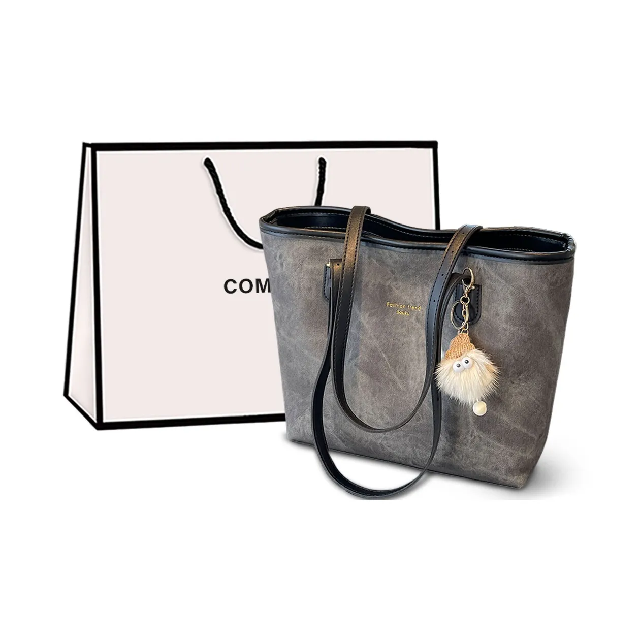 COMELY Сумка из синтетической кожи сумка для покупок сумка через плечо тоут стандартная женская черная