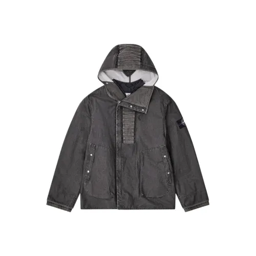 STONE ISLAND Темно-серые Мужские Куртки
