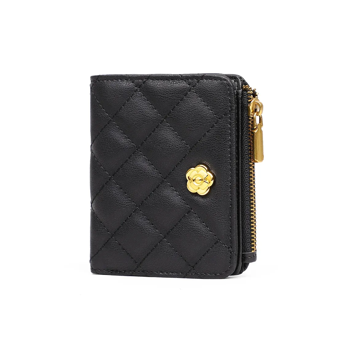 PT'SON Коровья кожа Держатель для карт кошелек Женский Черный