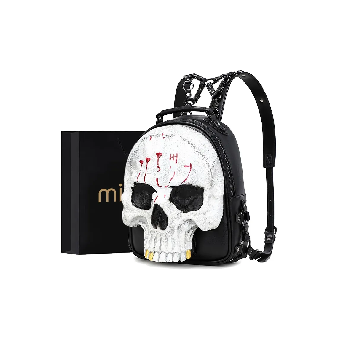 MILOOKY ПУ (полиуретан) Рюкзак Стандартный Унисекс Белый и Черный