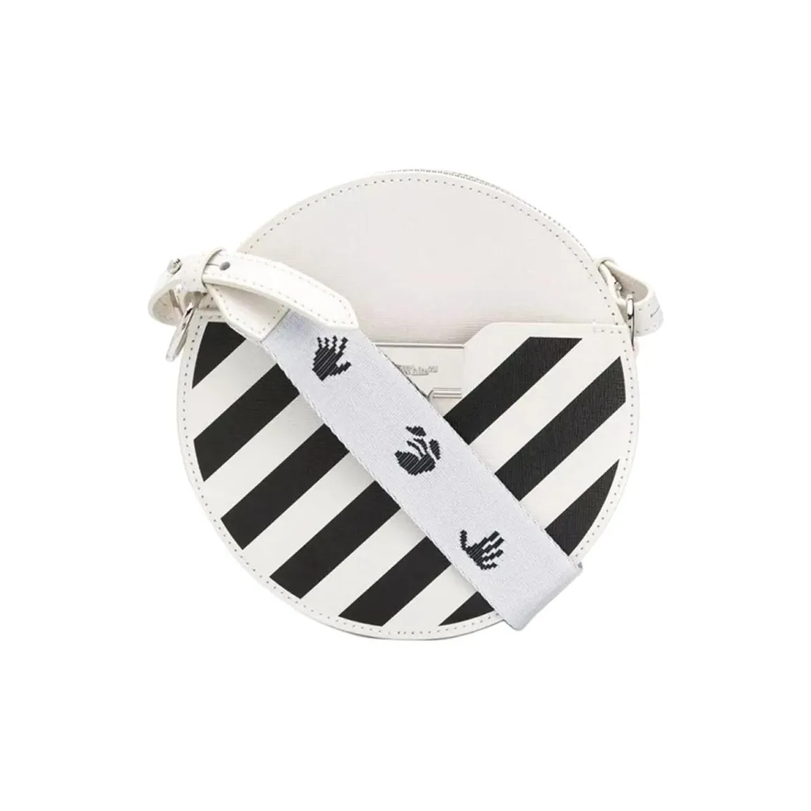 OFF WHITE Genuine Leather Shoulder Bag Crossbody Bag Women's White
