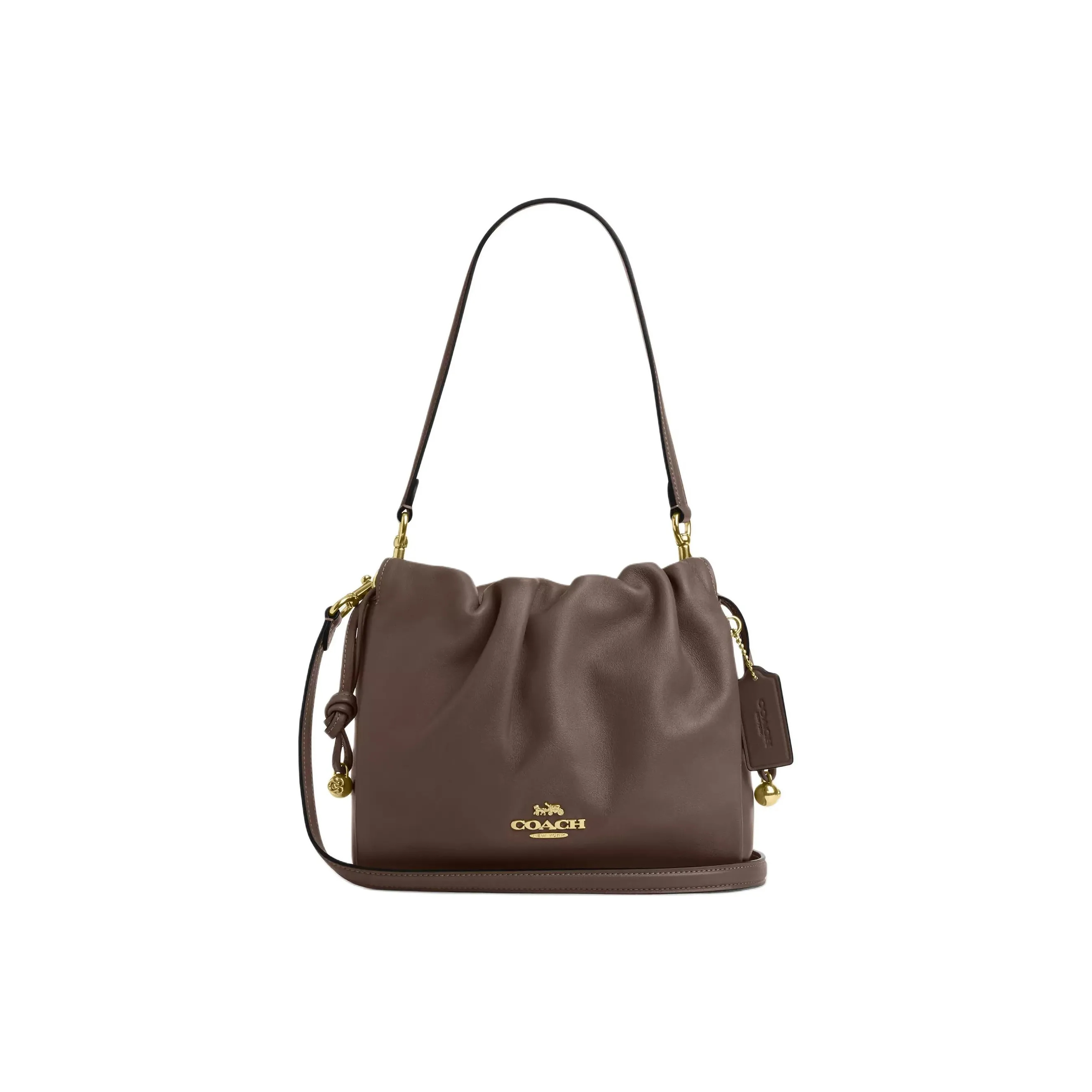 COACH Faye Кожаная Сумка через плечо Сумка на плечо Маленькая Женская Коричневая