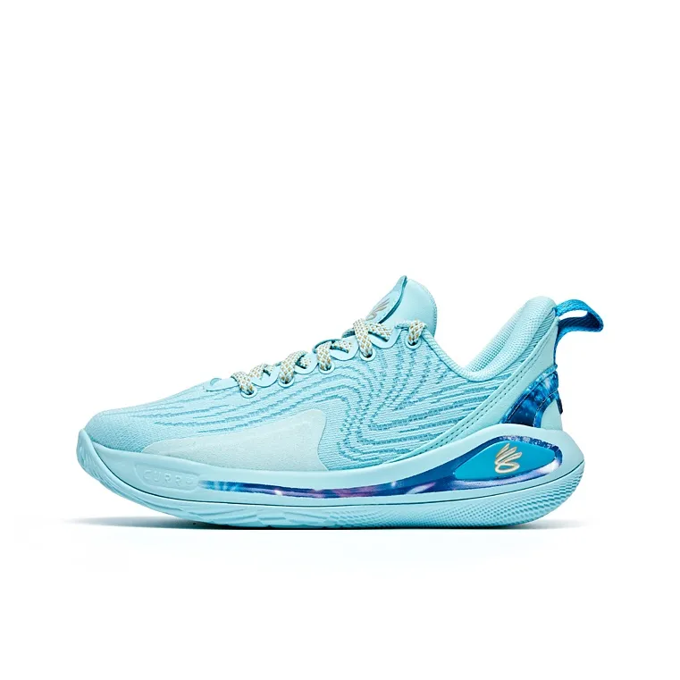 Under Armour Curry Flow 12 Детские баскетбольные кроссовки Низкий топ Синий Школьный возраст