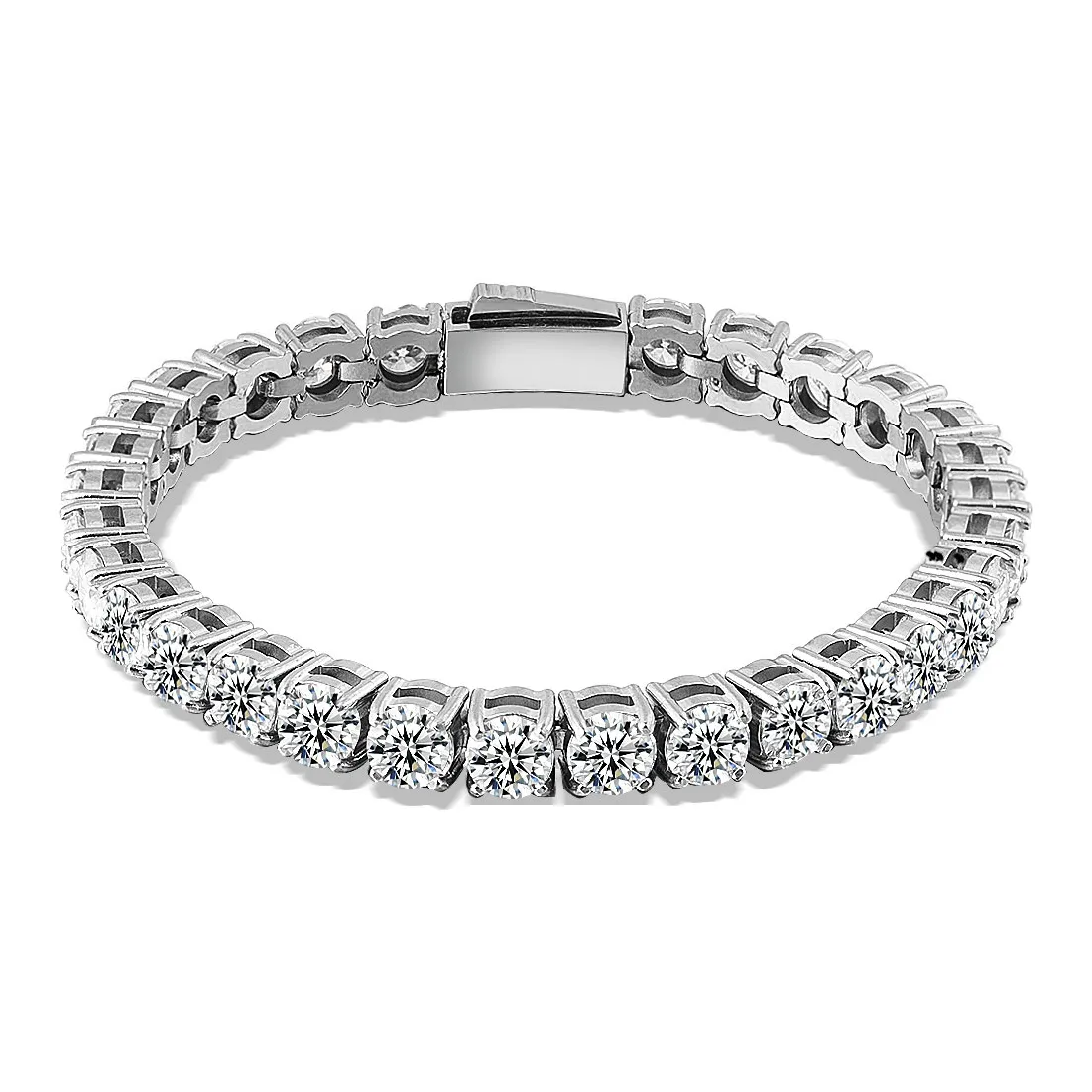 WIC Титановый стальной браслет с муассанитом унисекс