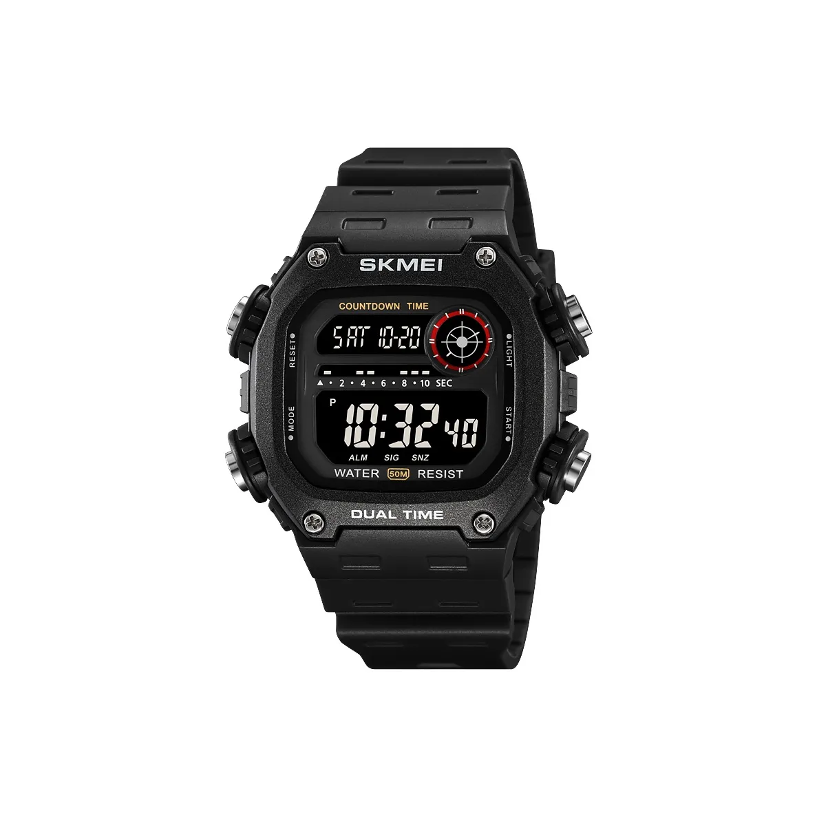 SKMEI Электронный Механизм TPU Ремешок Часы Унисекс Черный Циферблат