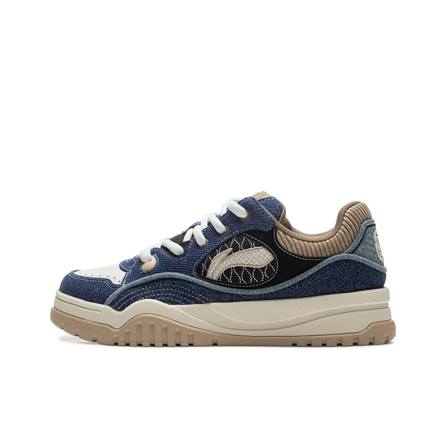 LiNing Anti-Slip And Wear-Resistant Coverage Low-Top Skateboard Shoes Men's Blue Black