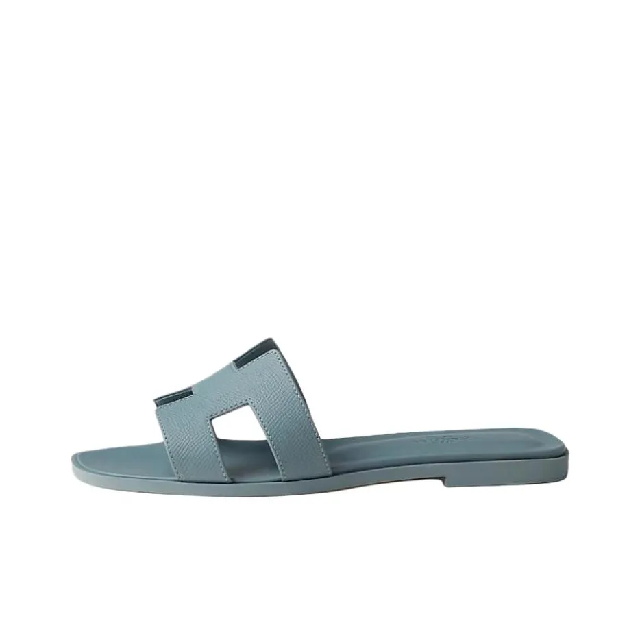 HERMES Oran Quiet Slide Slippers Women's Blue