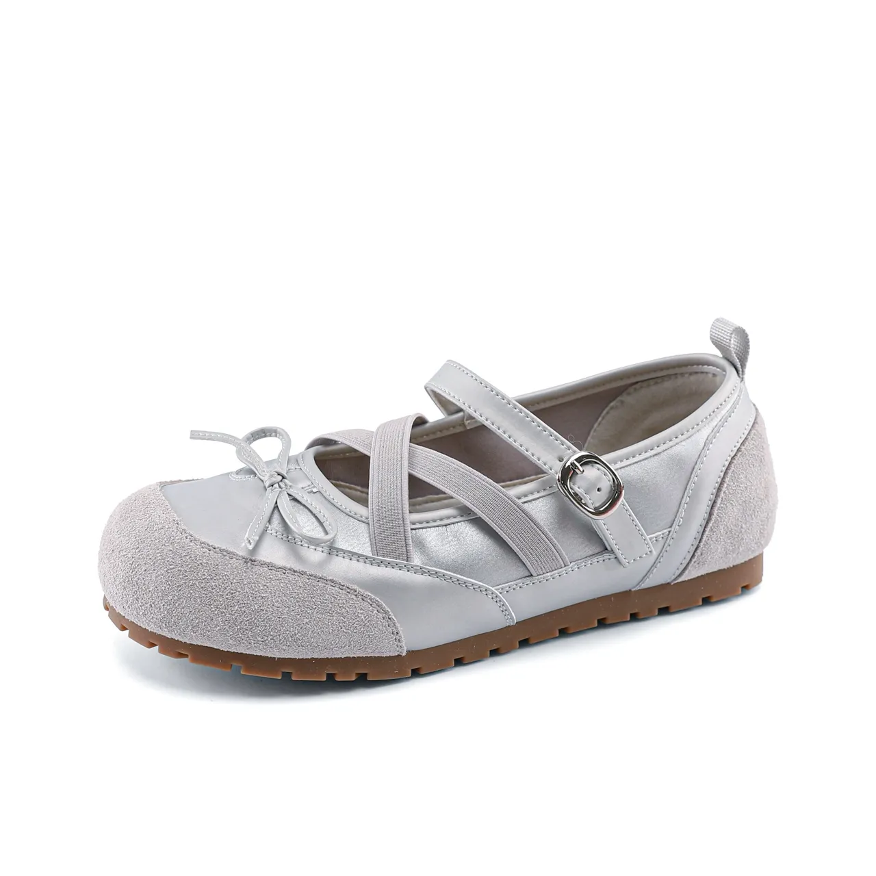 JOSINY Плоская подошва Туфли Мэри Джейн Женские Серебряные