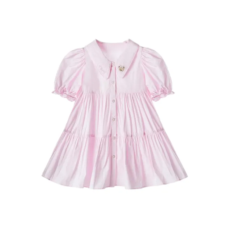 PAW IN PAW Cartoon Bear Отложной воротник Пузырьки Ожерелье-чокер Платье Дети 3-7 лет