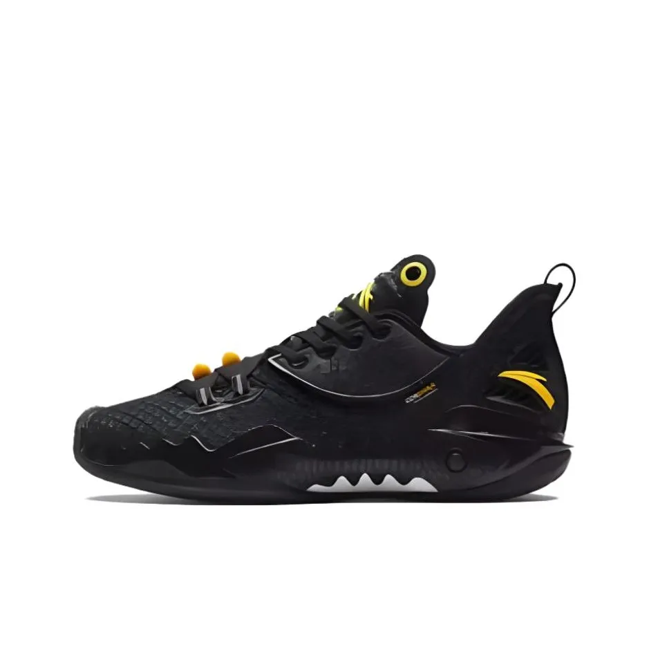 Anta Shock Wave 5 Cushioning Breathable Low Top Basketball Shoes Men's Black