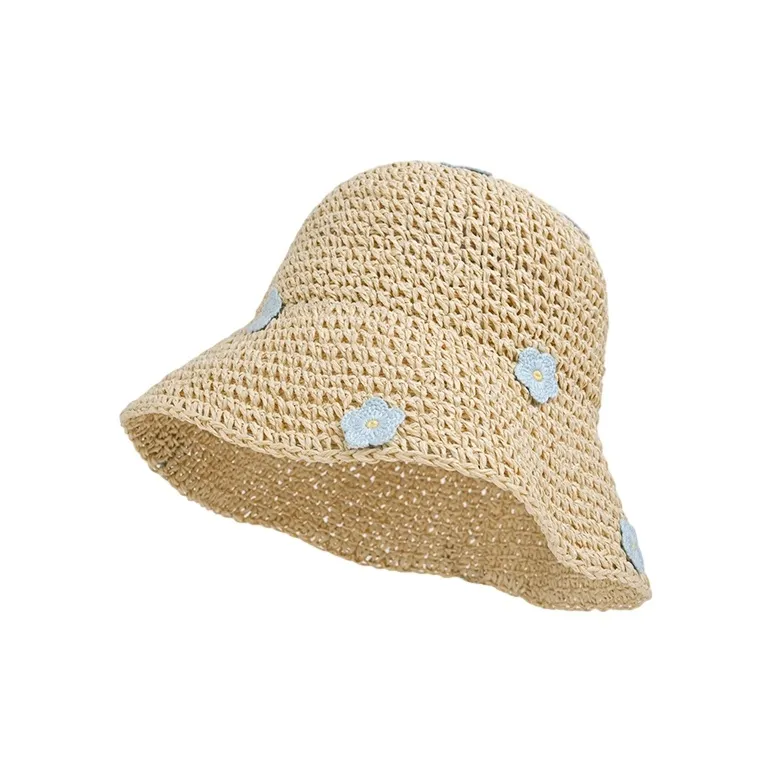 FREE RABBITⅡ Cut Out Ткани вязаные Солнцезащитный Цветочный Соломенное плетение Шляпа от солнца Женские