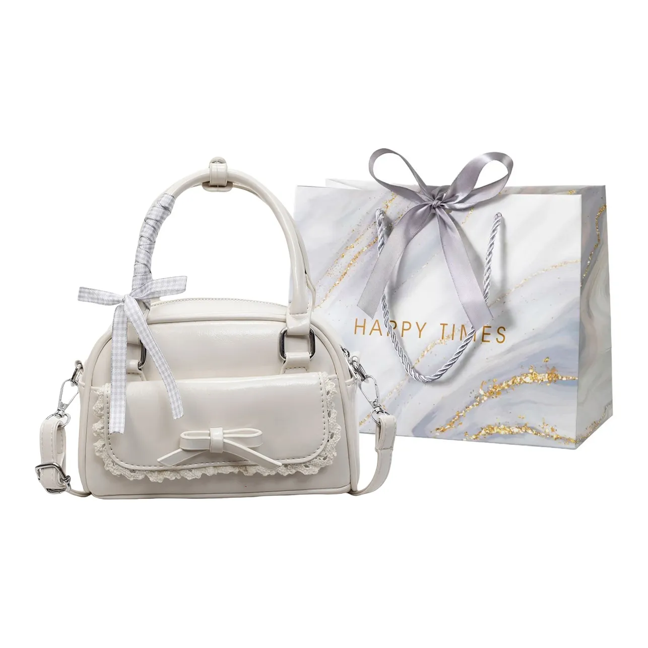 Miss Angel ПУ (полиуретан) Bowling Bag Сумка через плечо Сумка Женская Белая Черная Желтая