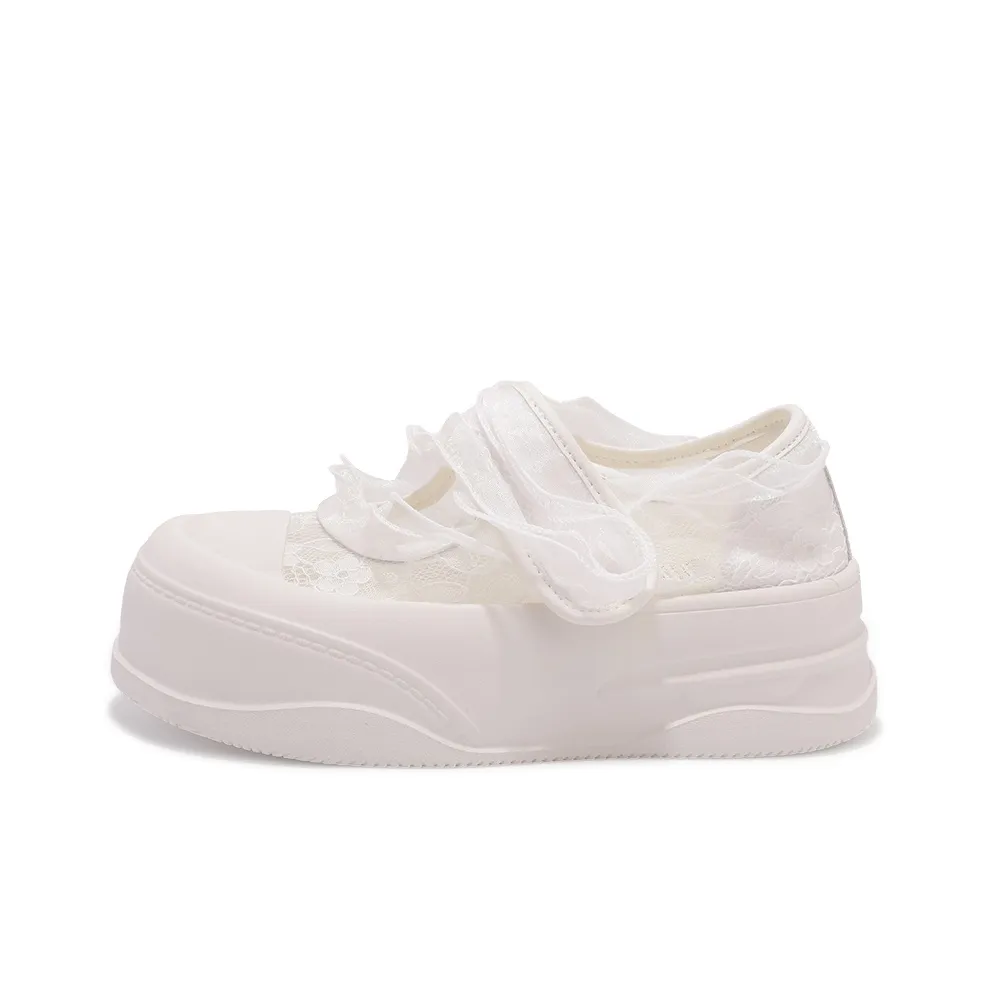 SNXR Платформа Туфли Мэри Джейн Женские Белые