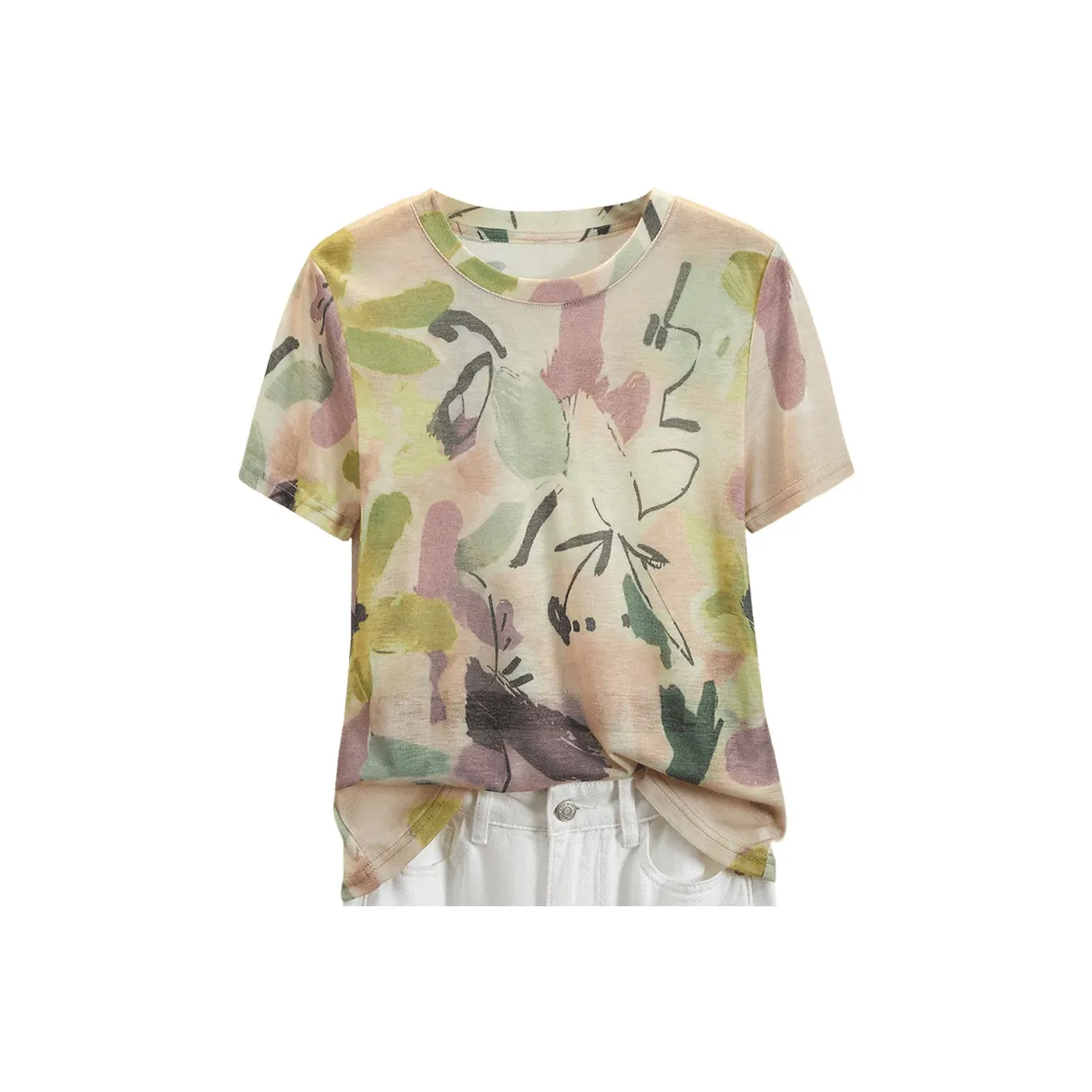 TOUCH Розовый зеленый Многоцветный Женские футболки