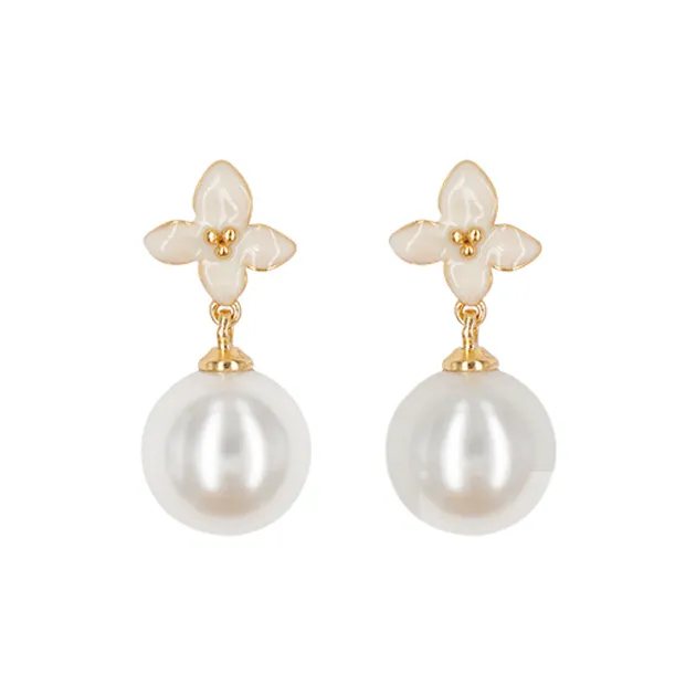 Fellala Искусственная жемчужина Серьги Женские Светло-желтые