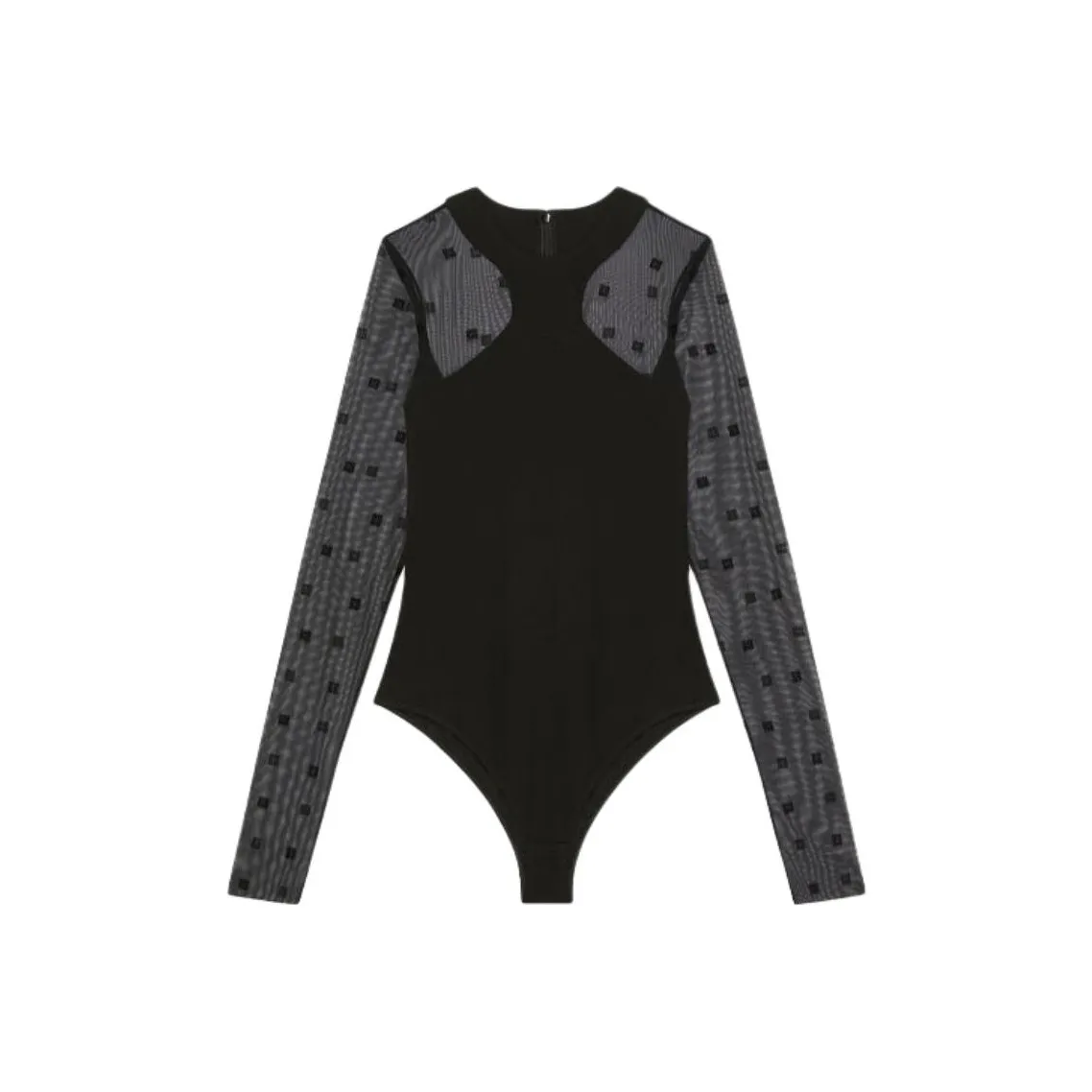 Givenchy Long Sleeve Bodysuit 4G Tulle 'Black'