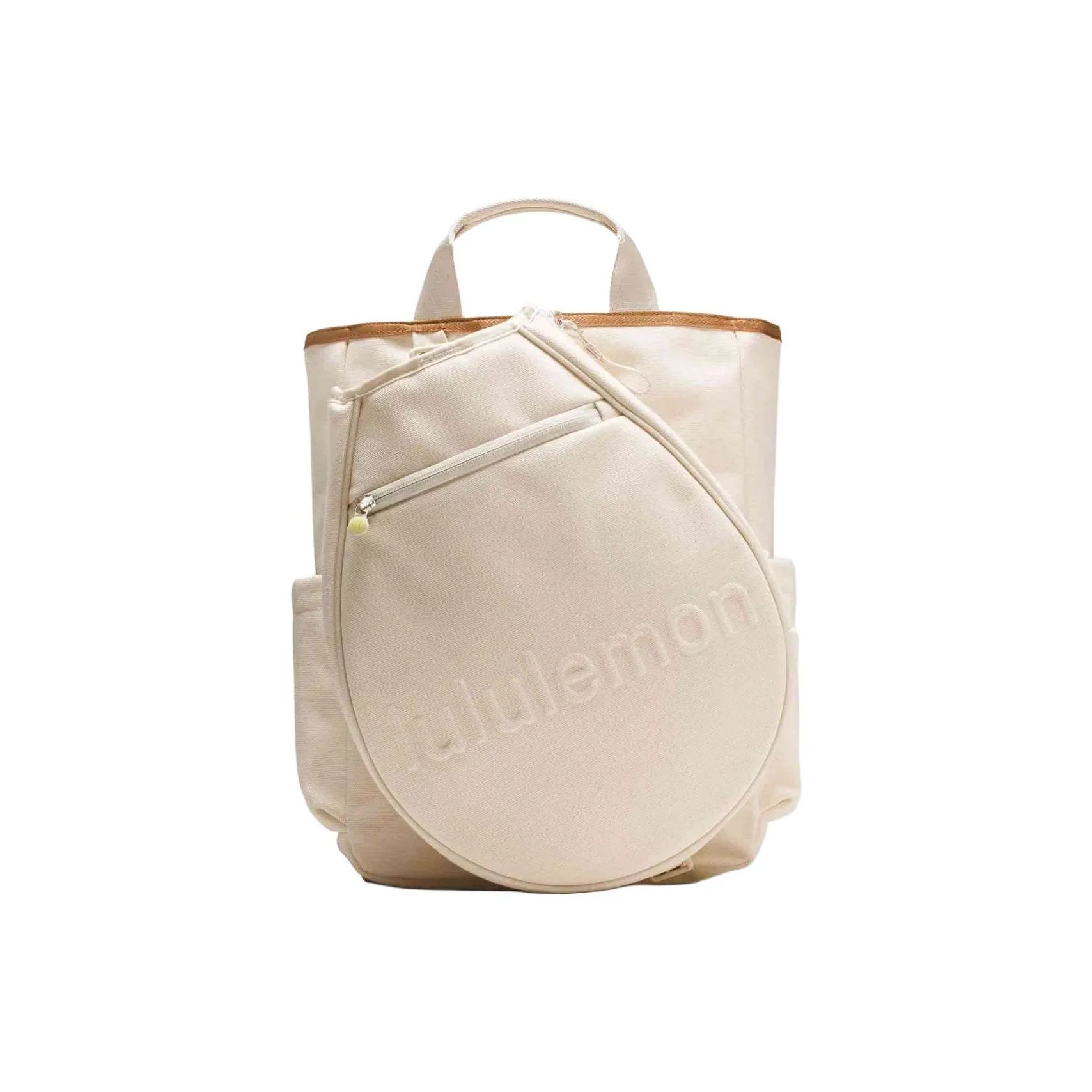 lululemon Хлопок Шар Сумка для ракеток Рюкзак Унисекс Натуральный Экрю Каштаново-коричневый