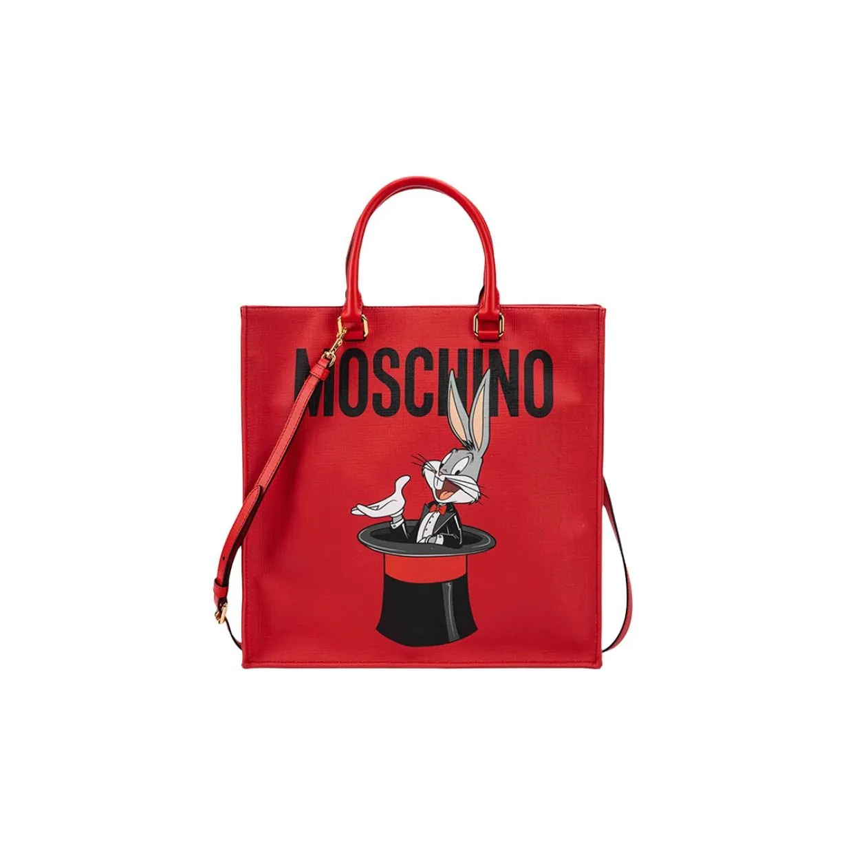MOSCHINO LOONEYTUNES Коллаборация Синтетическая кожа Тоут Сумка Сумка для покупок Сумка через плечо Сумка