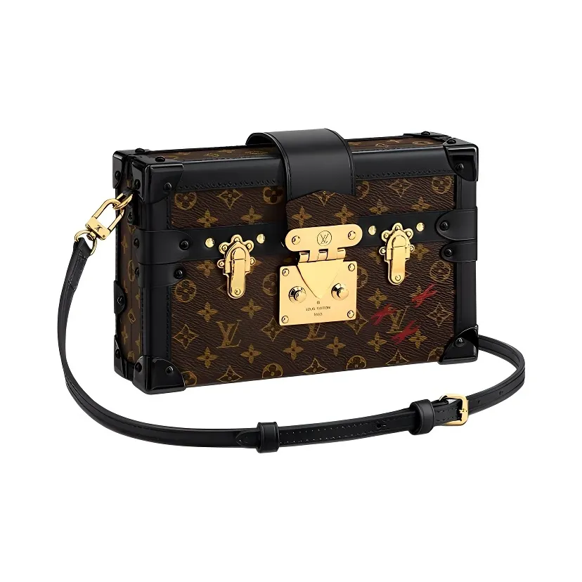 LOUIS VUITTON Petite Malle Monogram Black/Brown