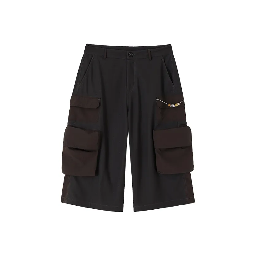 CONP Коричневые унисекс шорты карго
