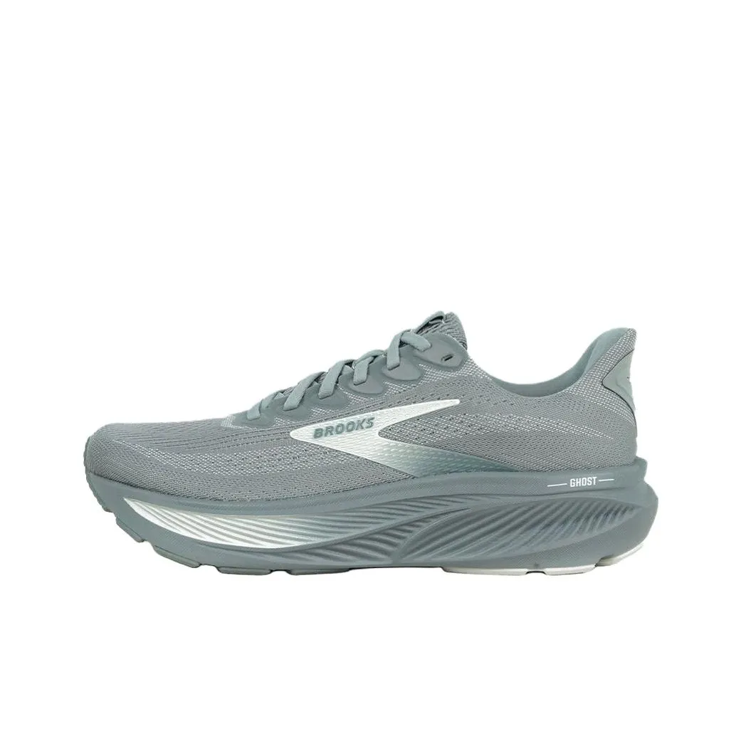 Brooks Ghost 17 Амортизация Устойчивый к истиранию Дышащие Низкие Кроссовки для бега Мужские Серые