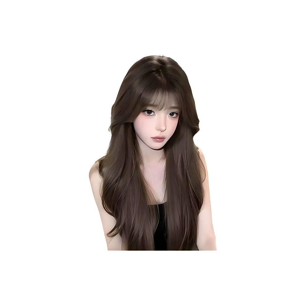 UMIFFA Apprentice Cupid's Long Curl Перука для Женщин С Пышными Бровями Большая Волна Корейский стиль Естественный Модный Набор Перук