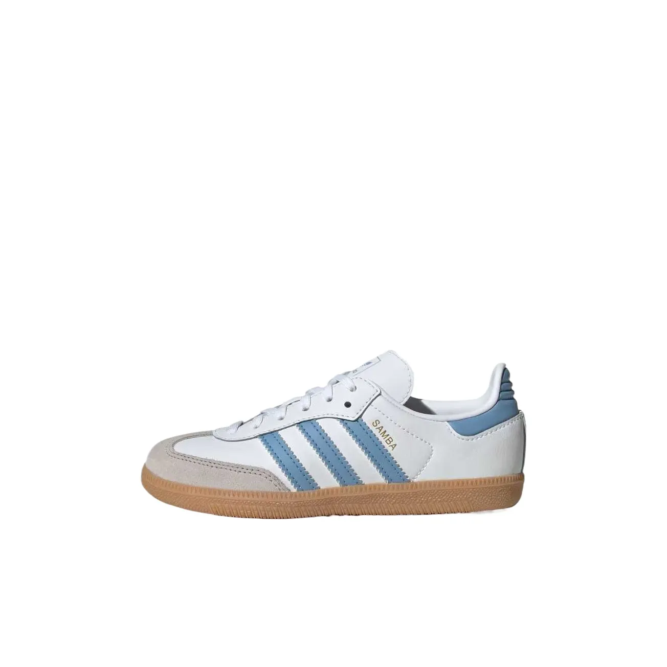 Adidas Originals SAMBA OG Low Топ Детские Скейтбординги Облачный Белый Серо-Синий Дети Возрастом 3-7 Лет
