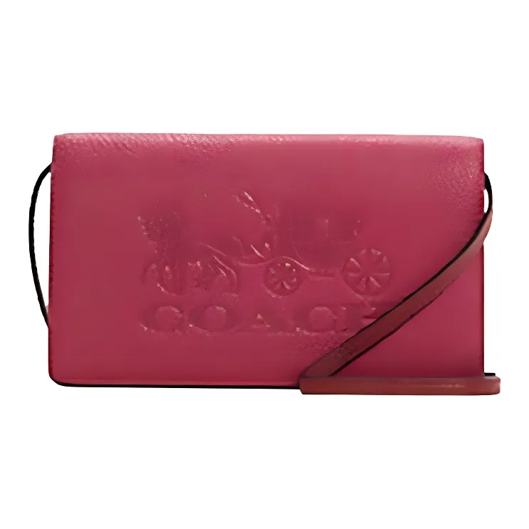 COACH Anna Pebble Кожа Кросс-боди Сумка Маленькая Женская Персиково-Розовая