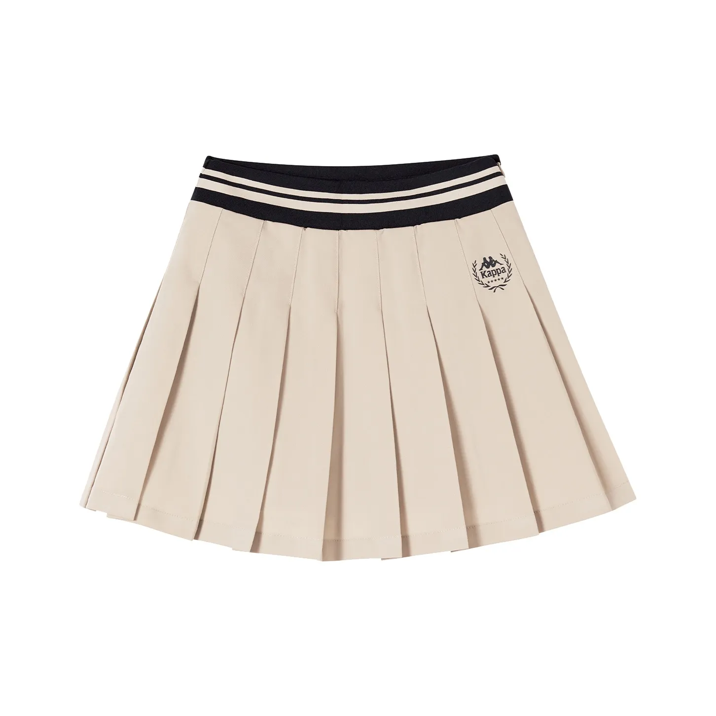 KAPPA HIGH RISE A Линия Плиссированная юбка Удобная Универсальная Юбка Повседневная Короткая Юбка Женская Молочно-Кофейного цвета