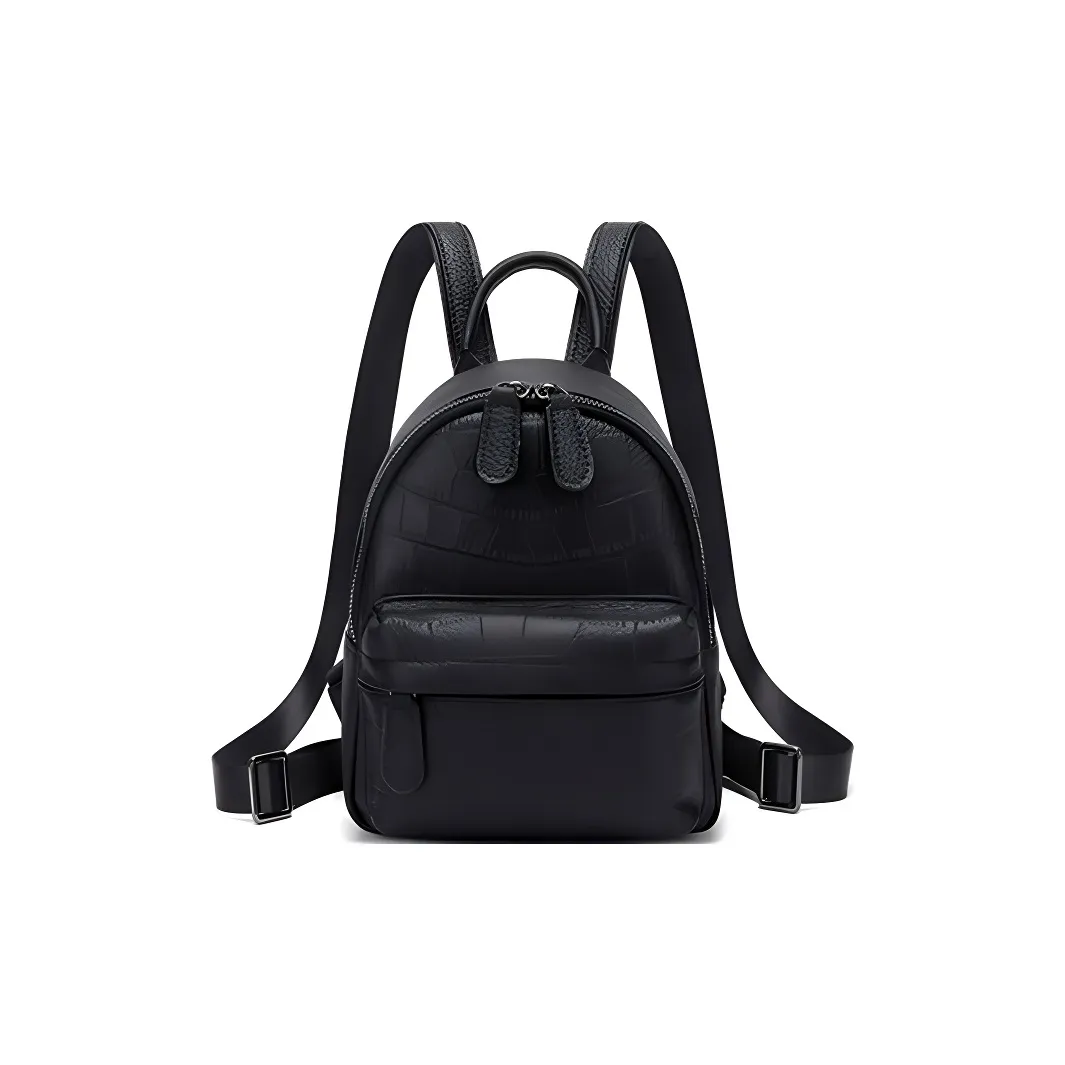 Boniu Рюкзак из коровьей кожи женский черный серый